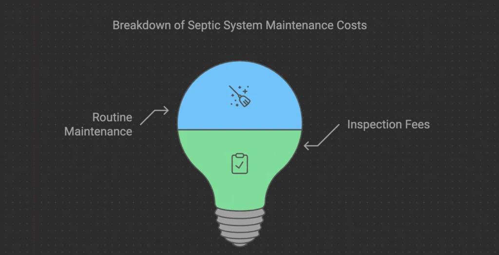 infographic for septic system maintenance vs inspection fees